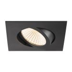 SLV New Tria 68 Spot Aluminium Zwart Vierkant 8.3W 705lm 60D - 927 Zeer Warm Wit | Zaagmaat 68mm - Beste Kleurweergave - Dimbaar 