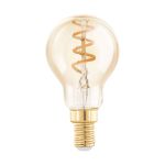 Eglo LED Kogel E14 Filament Amber 4W 145lm - 820 Zeer Warm Wit | Dimbaar - Vervangt 15W