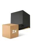 Duopak D'Lite Wandlamp Elingen Aluminium Zwart 2.9W 170lm - 830 Warm Wit | IP65 - Werkt Op Batterijen - Lichtsensor